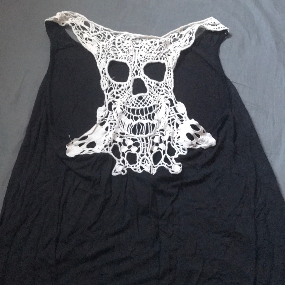 Crochet skull tank top